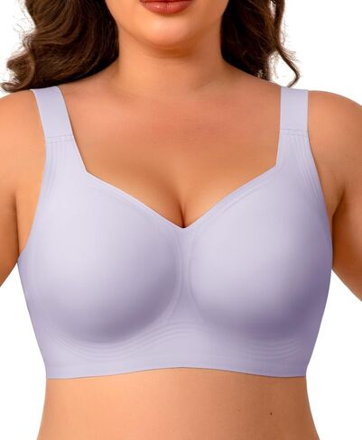 Wireless Minimizer Jelly Bras for Women No Underwire Plus Size Bra with Support Lift Full Coverage Comfortable Seamless Bra in Saudi Arabia