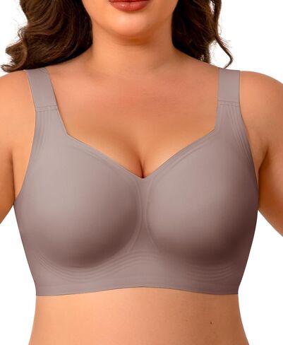 Wireless Minimizer Jelly Bras for Women No Underwire Plus Size Bra with Support Lift Full Coverage Comfortable Seamless Bra in Saudi Arabia