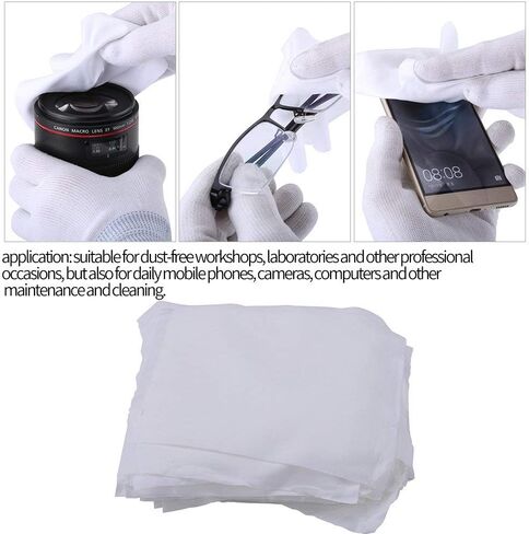 ASHATA Microfiber Cleaning Cloths for Glasses Eyeglasses Screens Lenses Phone Laptops Antistatic Clean Cloth Dusting Microfiber Ecloth (100Pcs/Bag - 6in) in Saudi Arabia