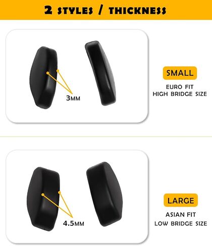 Anti Slip Nose Pads Replacement for Oakley HSTN SQ OX8208 HSTN OO9242 Eyeglasses Frame, Silicone Soft Nose Pieces - 2 Pairs Black Regular Size in Kuwait
