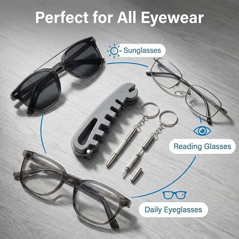 Eyeglass Frame Adjustment Tool with 3-in-1 Screwdriver Kit | Professional Temple Arm & Nose Pad Adjuster for At-Home Glasses Repair & Adjusting in Saudi Arabia