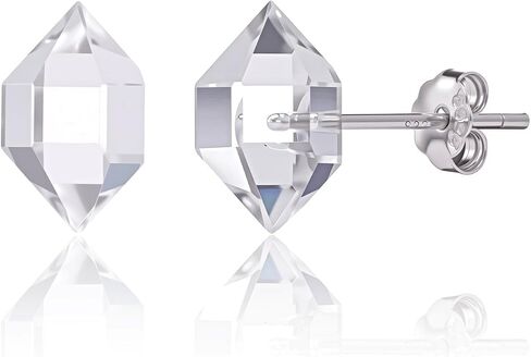 Raw Herkimer Diamond Stud Earrings Necklace Pendant Natural Crystal Gemstone Jewelry Gift for Women in Saudi Arabia