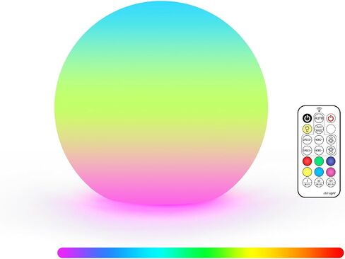 LOFTEK LED Light Ball: 6-inch Nursery Night Light with Remote Control, 16 RGB Color Changing & Dimming Rechargeable, Cordless Portable Floating Pool Lights for Kids or Decor in Saudi Arabia