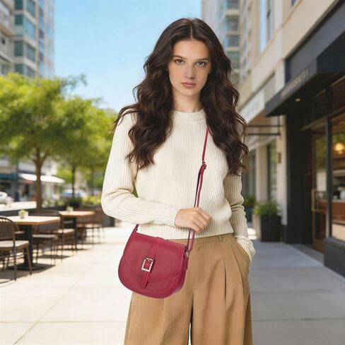Small Crossbody Bags for Women, Vegan Leather Saddle Purse Everyday Handbag for Work Going Out | Water Resistant in Saudi Arabia