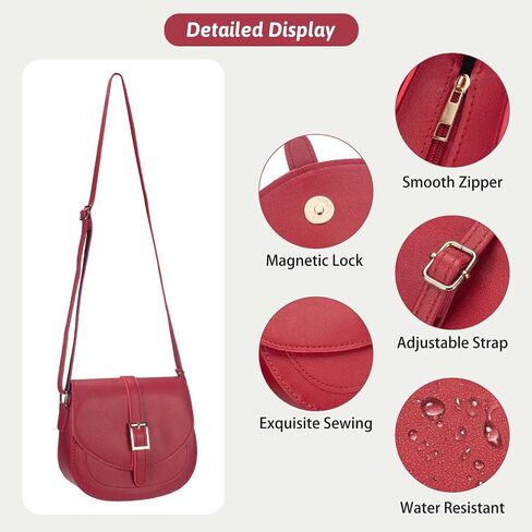 Small Crossbody Bags for Women, Vegan Leather Saddle Purse Everyday Handbag for Work Going Out | Water Resistant in Saudi Arabia