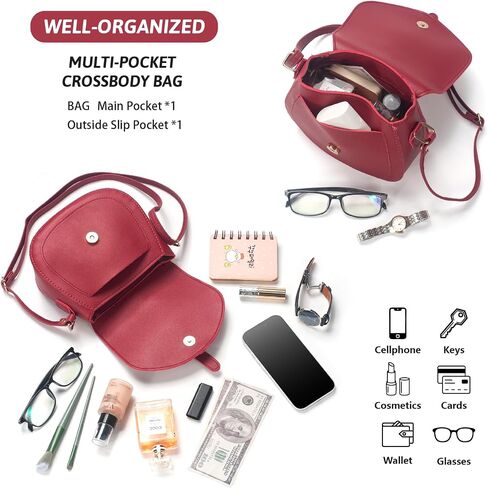 Small Crossbody Bags for Women, Vegan Leather Saddle Purse Everyday Handbag for Work Going Out | Water Resistant in Saudi Arabia