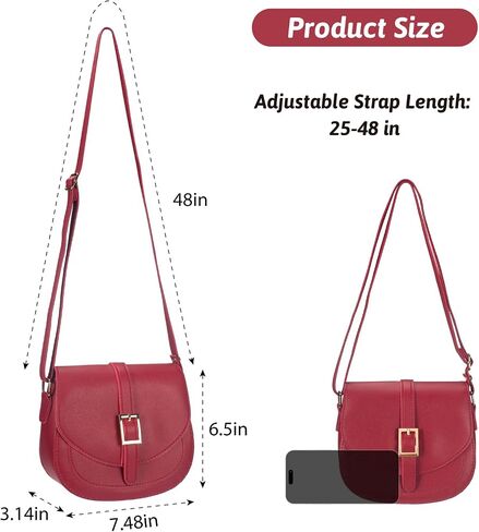 Small Crossbody Bags for Women, Vegan Leather Saddle Purse Everyday Handbag for Work Going Out | Water Resistant in Saudi Arabia