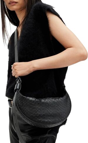 AllSaints Women's HALFMOON SNAKE XBODY Black One Size in Saudi Arabia