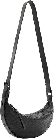 AllSaints Women's HALFMOON SNAKE XBODY Black One Size in Saudi Arabia