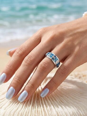 Sea Turtle Ring Turtle Band Ring for Women Ocean Animal Summer Jewelry Gifts in Saudi Arabia