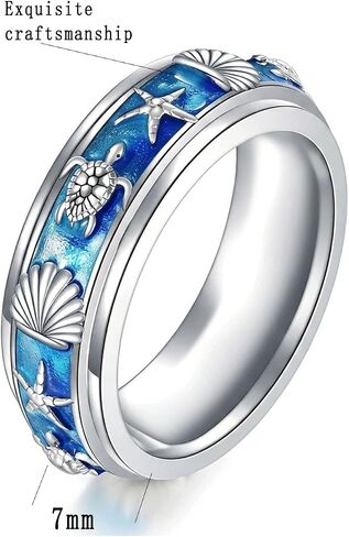 Sea Turtle Ring Turtle Band Ring for Women Ocean Animal Summer Jewelry Gifts in Saudi Arabia