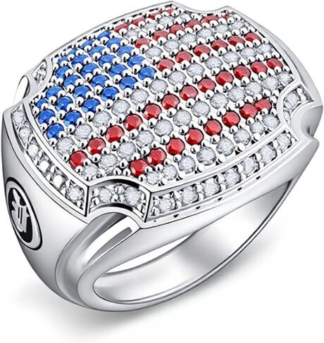 America 250th Patriotic Ring American Flag Ring for Women,Chunky USA 4th of July Rings Red White Blue Rhinestones Rings Independence Day Jewelry 6-12 in Saudi Arabia