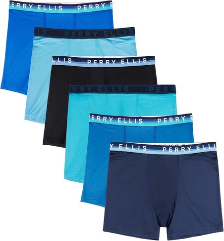سراويل داخلية رجالي من Perry Ellis مكونة من 6 قطع من الألياف الدقيقة من نسيج مطاطي ناعم مع ملاءمة داعمة in Kuwait