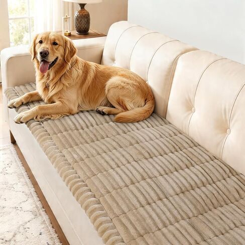 SearchI Couch Covers for Dogs Washable, Non Slip Fuzzy Pet Couch Cover for Sofa, Thick Soft Sofa Covers Couch Protector for Dogs Pet Friendly(Khaki, 27.6" x 59") in Saudi Arabia