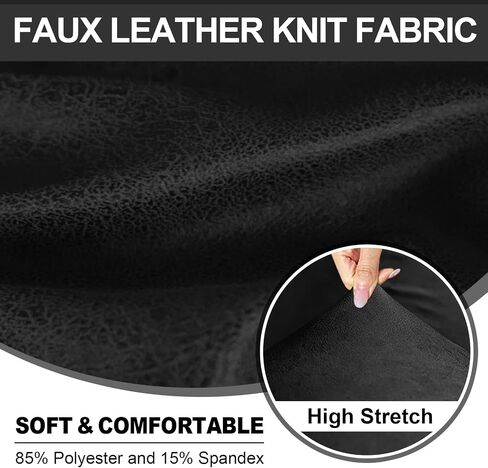 ANARACHON 4-Piece Split Faux Leather Fabric Sofa Slipcover, 78-88" | Scratch resistant, pet friendly individual cushion couch covers for 3-seater sofas. Non-slip design (Black). in Saudi Arabia