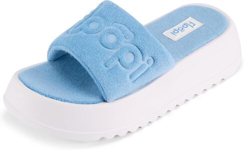 Floopi Women’s Terry Wedge Slide Sandals, Soft Terry Cloth Platform Slides, Lightweight Non-Slip Slip-On Sandals, Casual Cozy Summer Slides for Women in Saudi Arabia