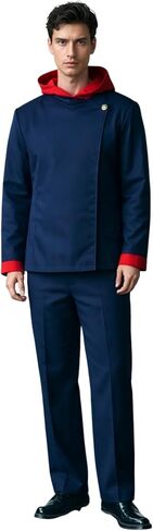 Men Blue Costume Cosplay Blue Coat Pants Full Set Uniform Set Halloween Party Outfit in Saudi Arabia