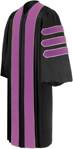 Unisex Doctorate of Dentistry Doctoral Graduation Gown for Students & Faculty, Lilac Velvet with Gold Piping in Kuwait