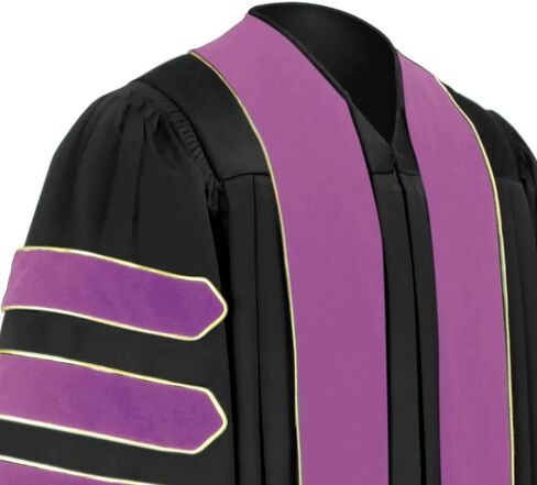 Unisex Doctorate of Dentistry Doctoral Graduation Gown for Students & Faculty, Lilac Velvet with Gold Piping in Kuwait
