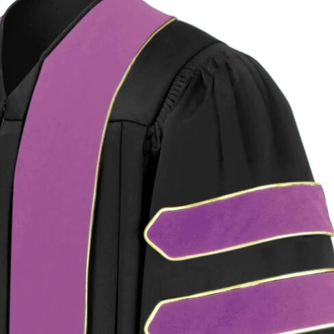 Unisex Doctorate of Dentistry Doctoral Graduation Gown for Students & Faculty, Lilac Velvet with Gold Piping in Kuwait