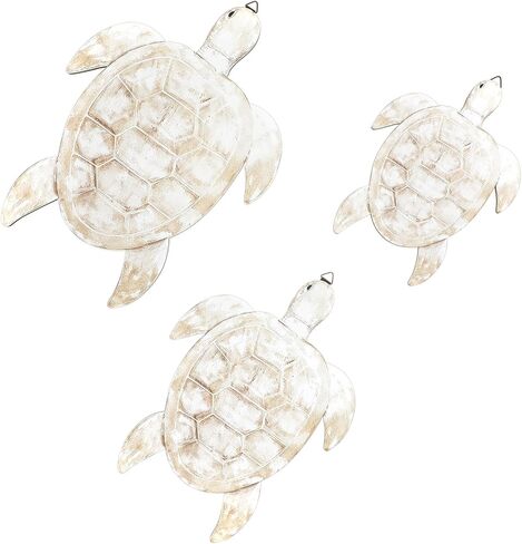 Novabright 3 Sizes Wooden Sea Turtle Wall Decor Rustic Farmhouse Ocean Turtle Wall Art Vintage Beach Ocean Hanging Decoration for Bathroom Bedroom Living Room Kitchen Garden Outdoor Indoor(Teal) in Kuwait