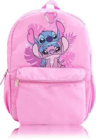 Disney Lilo and Stitch Backpack Set for Girls | Stitch and Angel Bookbag with Lunch Bag, Zip Case, and Carabiner | Kids School Backpack | Ages 3+ in Saudi Arabia