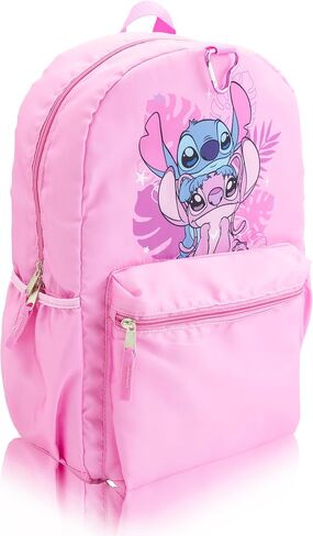 Disney Lilo and Stitch Backpack Set for Girls | Stitch and Angel Bookbag with Lunch Bag, Zip Case, and Carabiner | Kids School Backpack | Ages 3+ in Saudi Arabia