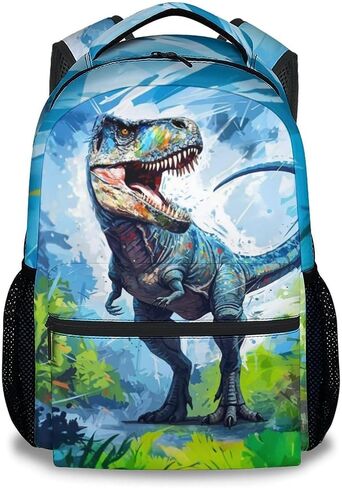 Dinosaur Backpack for Kids - 17 Inch Toddler Boys Dino Backpack for Kindergarten, Teens Lightweight Bookbag for School in Saudi Arabia
