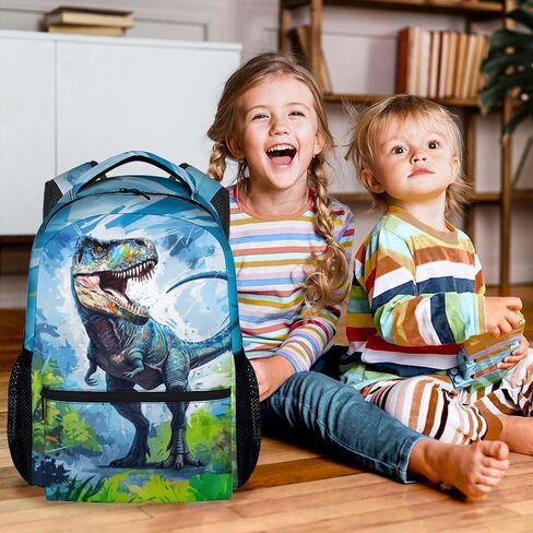 Dinosaur Backpack for Kids - 17 Inch Toddler Boys Dino Backpack for Kindergarten, Teens Lightweight Bookbag for School in Saudi Arabia
