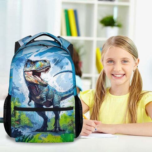 Dinosaur Backpack for Kids - 17 Inch Toddler Boys Dino Backpack for Kindergarten, Teens Lightweight Bookbag for School in Saudi Arabia