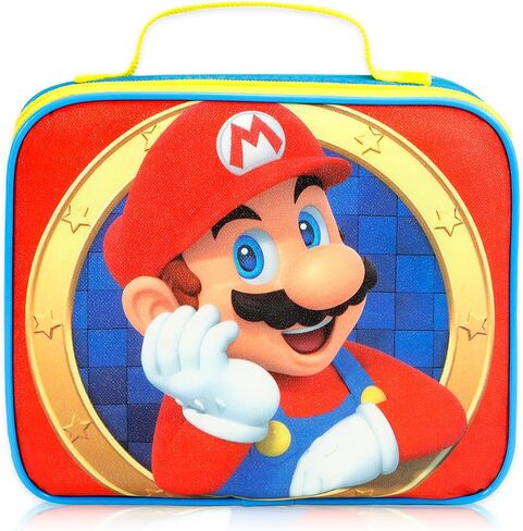 Mario Backpack and Lunch Box Set - Bundle with 16" School Bag Featuring Luigi, Yoshi, More Plus Lunch Bag, Stickers, Water Bottle | Super Mario Bros Backpack with Lunchbox in Kuwait