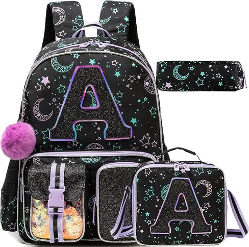 Meetbelify Backpack for Girls Letter Backpacks for Elementary Student Teen Girls Cute School Bag Kids Bookbag for Kids 8-10 in Saudi Arabia