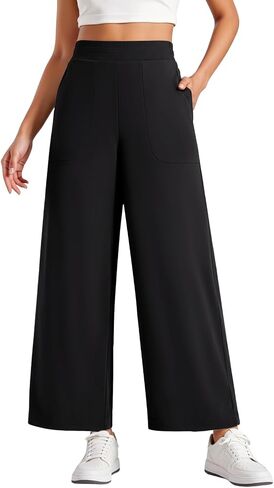 COPYLEAF Wide Leg Pants Women High Elastic Waisted Casual Lounge Palazzo Pants Trousers with Pockets in Saudi Arabia