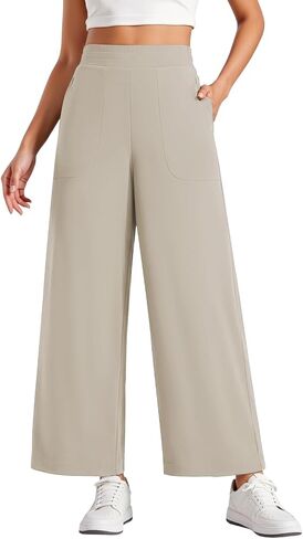 COPYLEAF Wide Leg Pants Women High Elastic Waisted Casual Lounge Palazzo Pants Trousers with Pockets in Saudi Arabia
