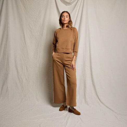perfectwhitetee, Mikos Wide Leg Travel Pant - Women's, Mocha, M in Saudi Arabia