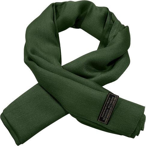 CJ Apparel Dark Green Solid Color Fringe Design Nepalese Shawl Seconds Scarf Wrap Stole Throw Head Wrap Pashmina Gift Hand Made in Nepal New in Saudi Arabia