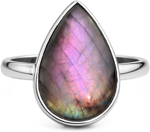 Purple Labradorite 925 Sterling Silver Handmade Statement Boho Ring Purple Stone Ring Gift Jewelry For Women in Kuwait