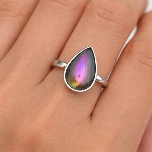 Purple Labradorite 925 Sterling Silver Handmade Statement Boho Ring Purple Stone Ring Gift Jewelry For Women in Kuwait