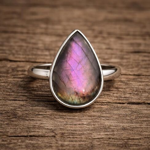 Purple Labradorite 925 Sterling Silver Handmade Statement Boho Ring Purple Stone Ring Gift Jewelry For Women in Kuwait