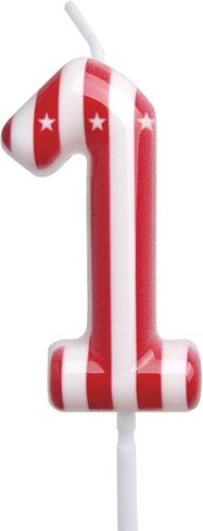 Circus Carnival Birthday Candles 1st Red and White Stripe Cake Toppers Number 1 Candle for Carnival Birthday Decorations Circus Party Supplies in Saudi Arabia