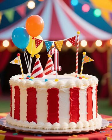 Circus Carnival Birthday Candles 1st Red and White Stripe Cake Toppers Number 1 Candle for Carnival Birthday Decorations Circus Party Supplies in Saudi Arabia