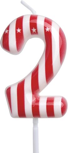 Circus Carnival Birthday Candles 1st Red and White Stripe Cake Toppers Number 1 Candle for Carnival Birthday Decorations Circus Party Supplies in Saudi Arabia