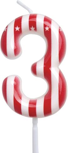 Circus Carnival Birthday Candles 1st Red and White Stripe Cake Toppers Number 1 Candle for Carnival Birthday Decorations Circus Party Supplies in Saudi Arabia
