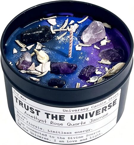 Manifestation Healing Chakra Candles, Energy Balance & Emotional Support Spiritual Candle for Law of Attraction Ritual, Empowering Women Gifts, Birthday & Graduation Present（Trust The Universe in Saudi Arabia