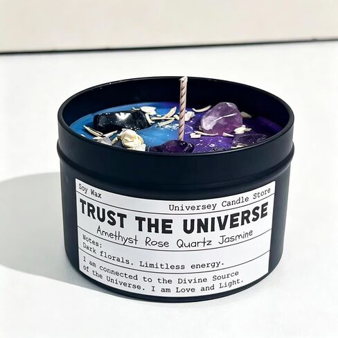 Manifestation Healing Chakra Candles, Energy Balance & Emotional Support Spiritual Candle for Law of Attraction Ritual, Empowering Women Gifts, Birthday & Graduation Present（Trust The Universe in Saudi Arabia