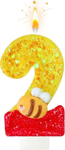 Cartoon Honey Bee Birthday Number 1 Candle, Cartoon Cake Decorations, Birthday Decoration Supplies, Suitable for Boys and Girls Party Celebrations (1) in Saudi Arabia
