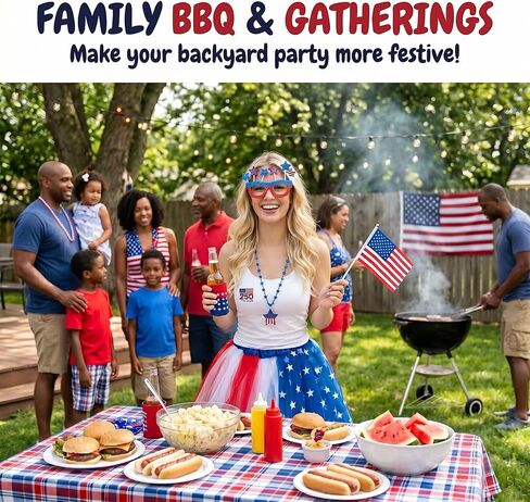 4th of July Outfits for Women-6-Piece Set Red White and Blue Accessories Includes Tutu Skirt USA Sunglasses American Flag, Fourth of July Outfit 250th Anniversary Patriotic & Halloween Costumes in Saudi Arabia