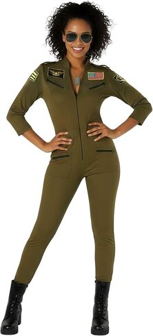 زي Morph Pilot للسيدات، بدلة الطيران النسائية، الأزياء العسكرية النسائية، أزياء الهالوين العسكرية النسائية in Kuwait