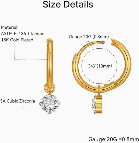1 Pair ASTM F136 Titanium Huggies Earrings for Women in Saudi Arabia