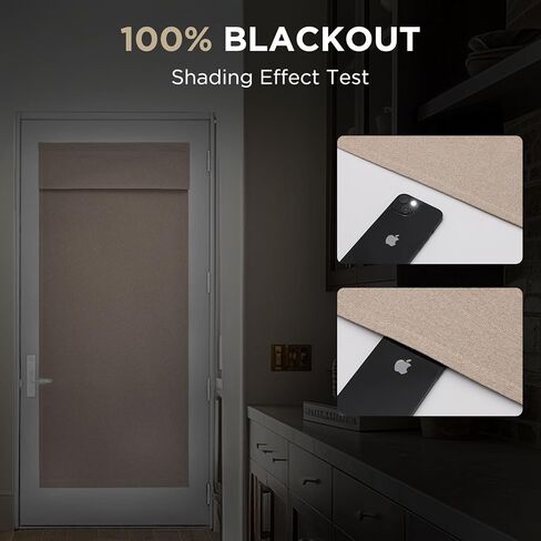 Joydeco 100% Linen Blackout French Door Curtains, Modern Farmhouse Privacy Thermal Insulated Door Window Shades for Bedroom Patio, 1 Panel, W26 x L68 Inch, Linen in Kuwait